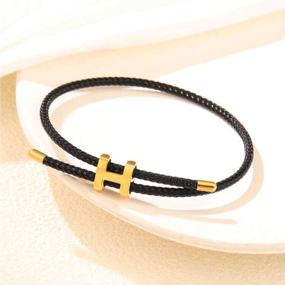 Black rope bracelet Q710 - Picture 2 of 5